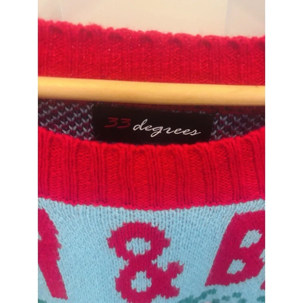 33 Degrees Ugly Christmas Sweater Warm Merry & Bright Let It Snow Women’s XXL 2X - Picture 3 of 8
